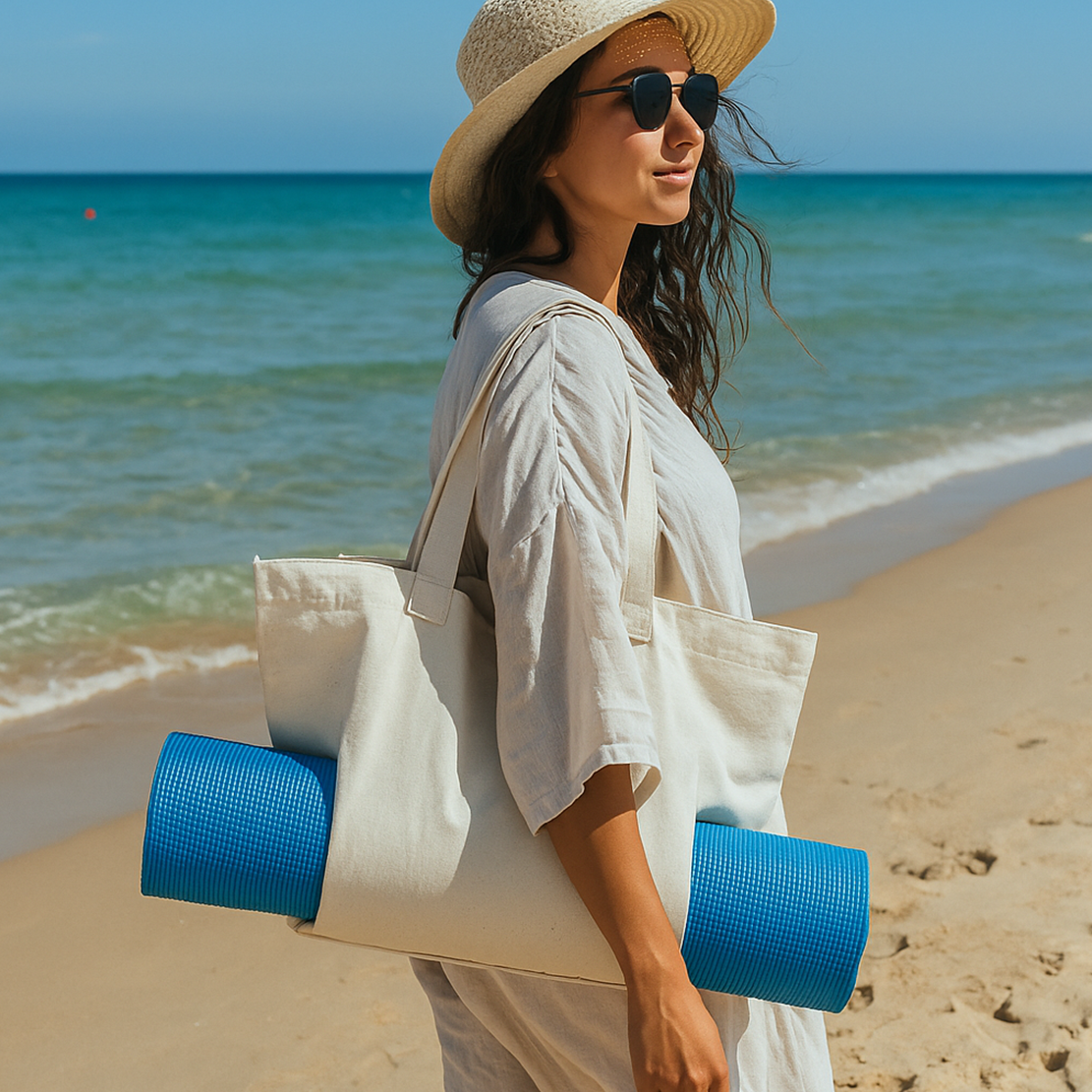 Sac de Yoga, Pilates, Fitness ou Plage, Multifonctions avec Porte-Tapis