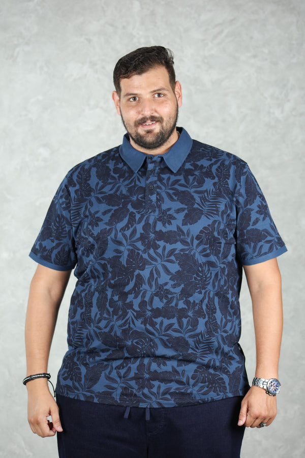 Polo Fleuri Bleu