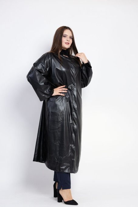 Veste Longue en Simili-cuir