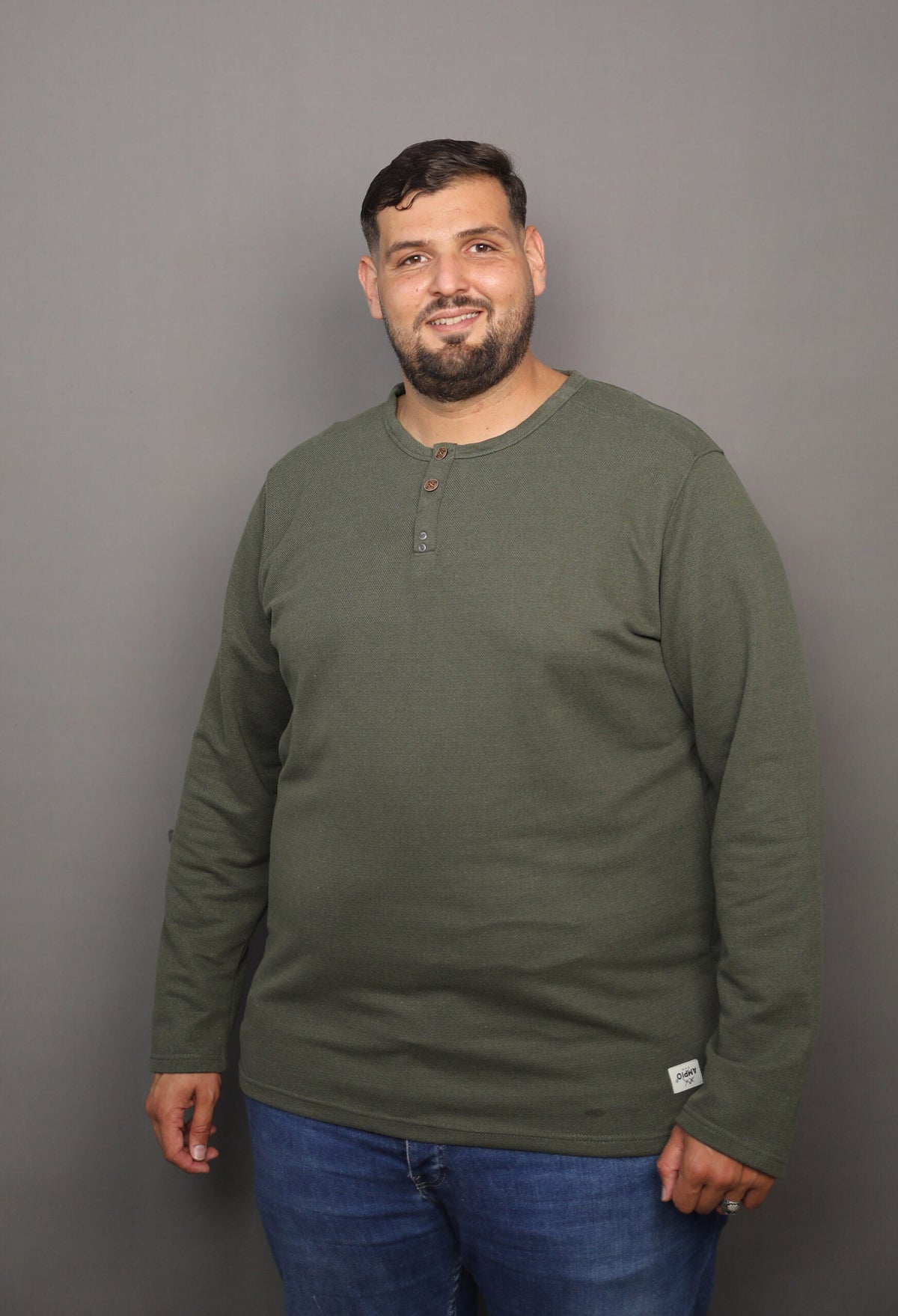 T-Shirt Henley Manches Longues