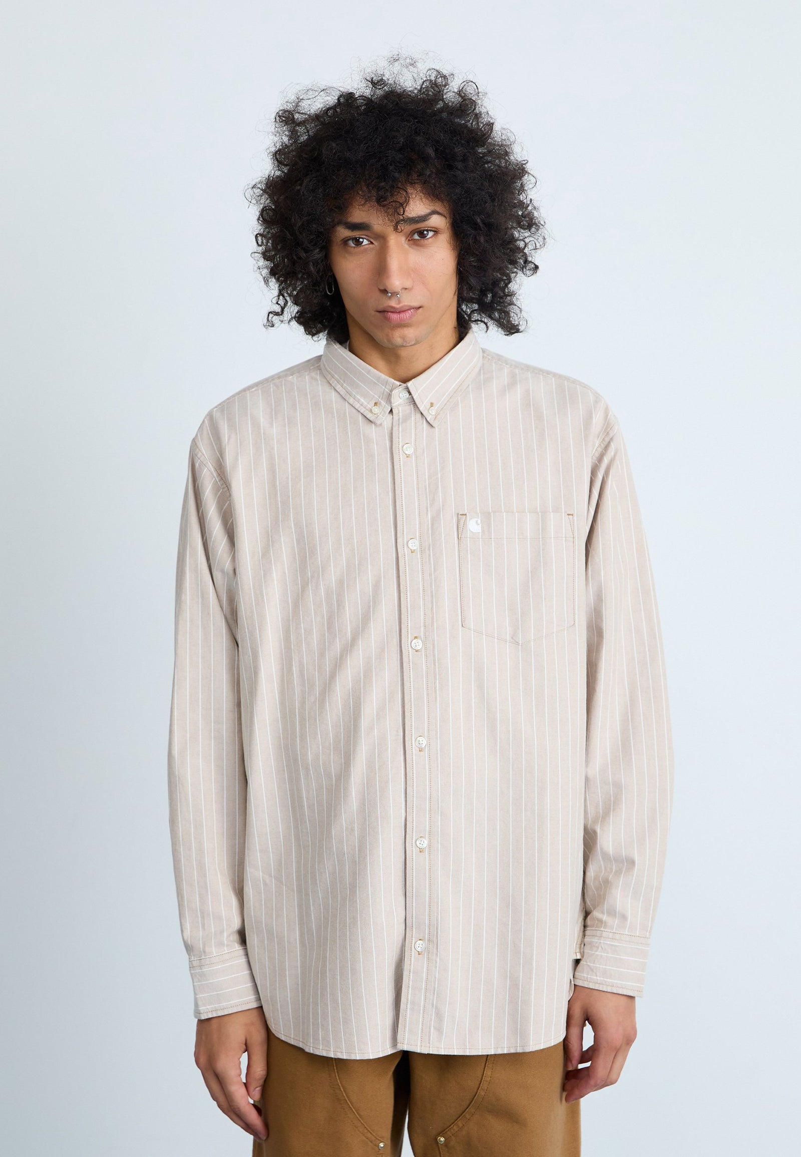 CASSEL - Chemise - peanut/white