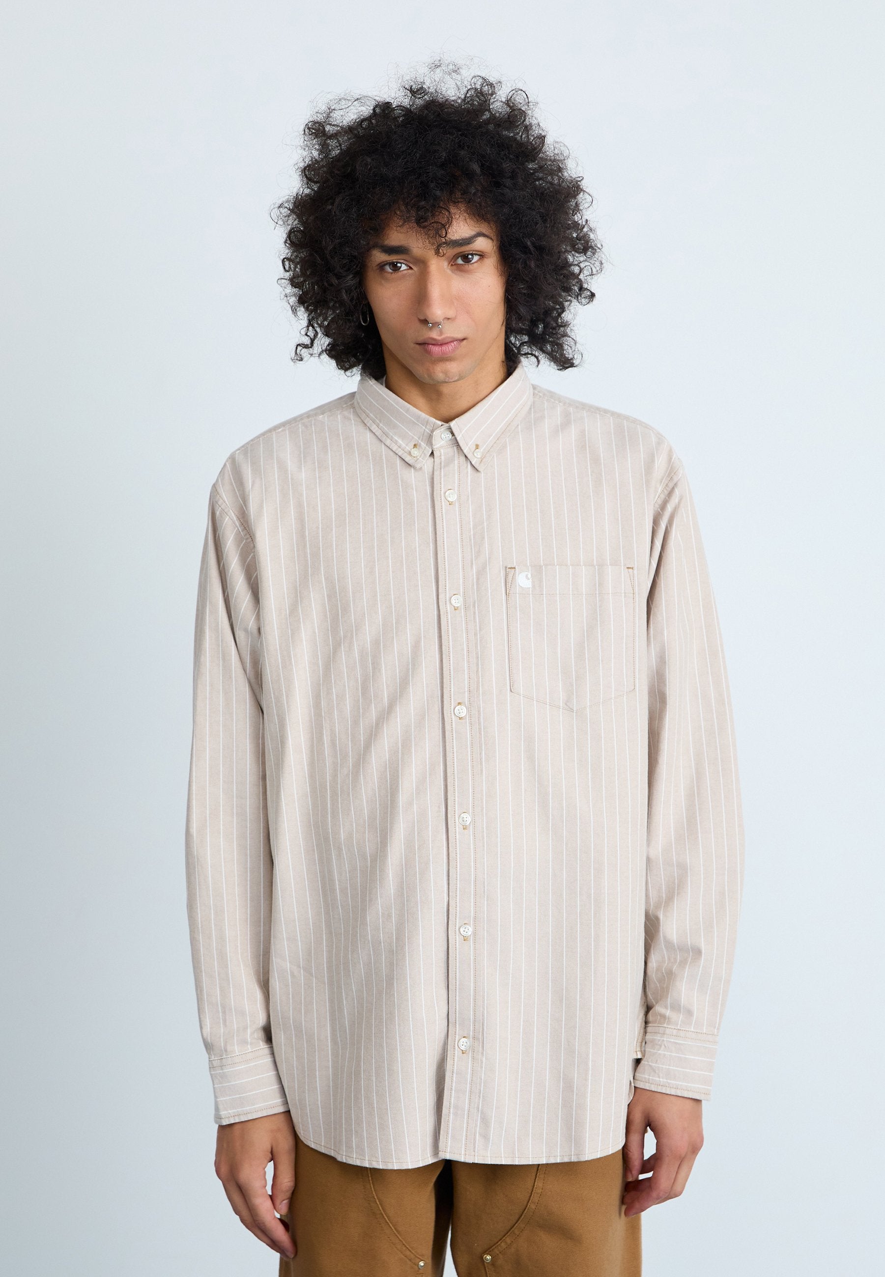 CASSEL - Chemise - peanut/white