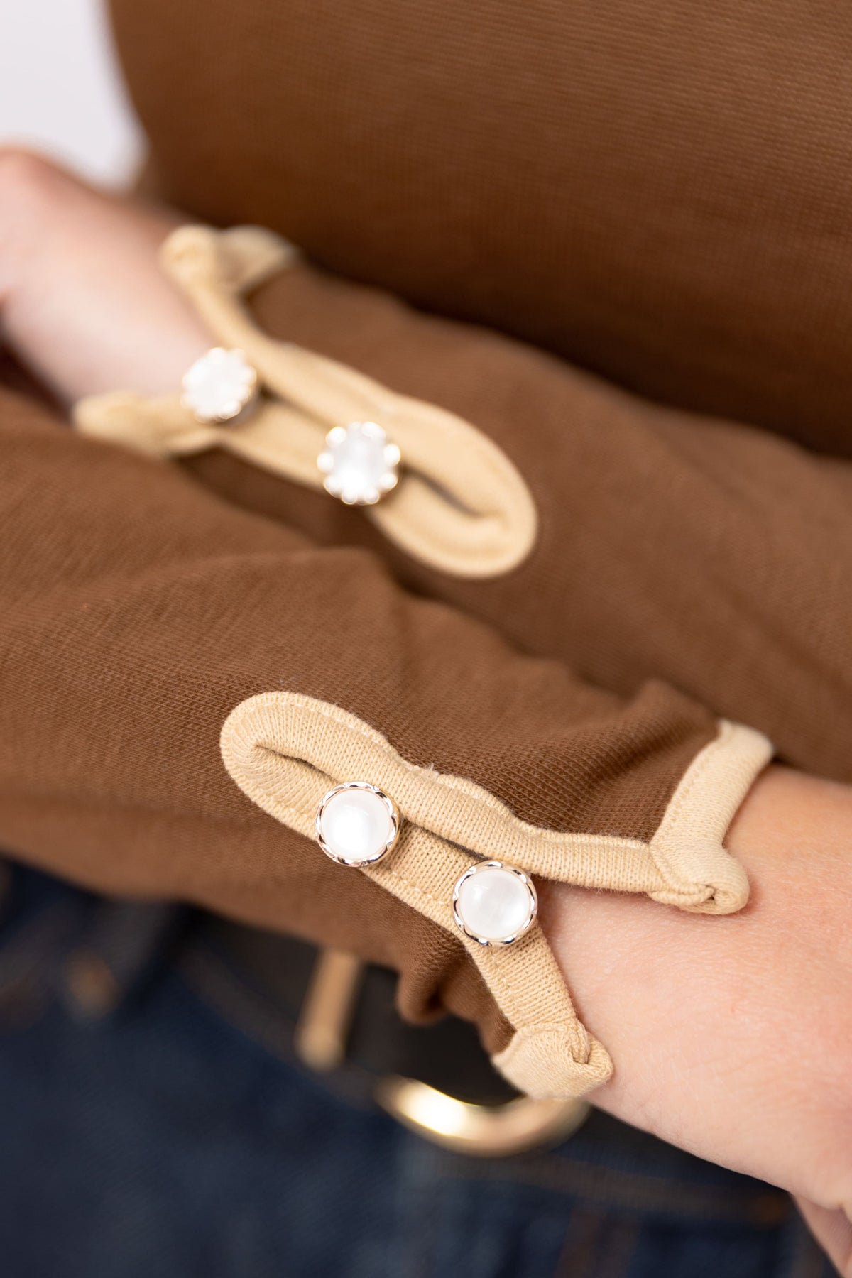 Pull ORLINE – Coton liseré et boutons décoratifs