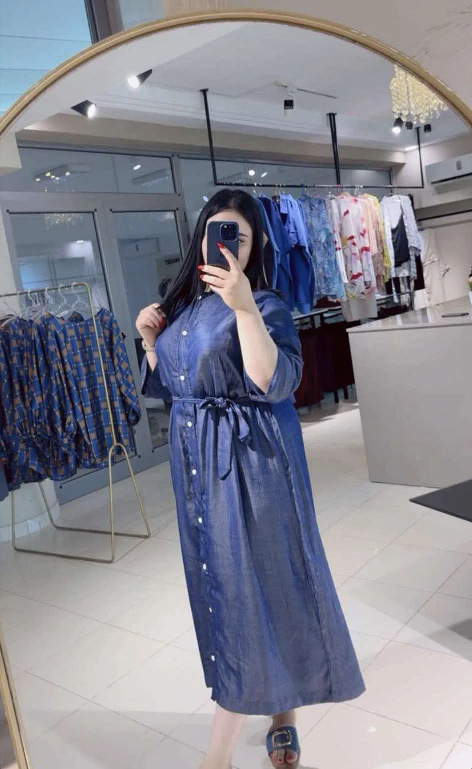 Robe en Tencel Demi-manche