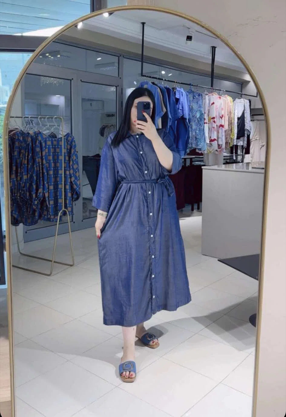 Robe en Tencel Demi-manche