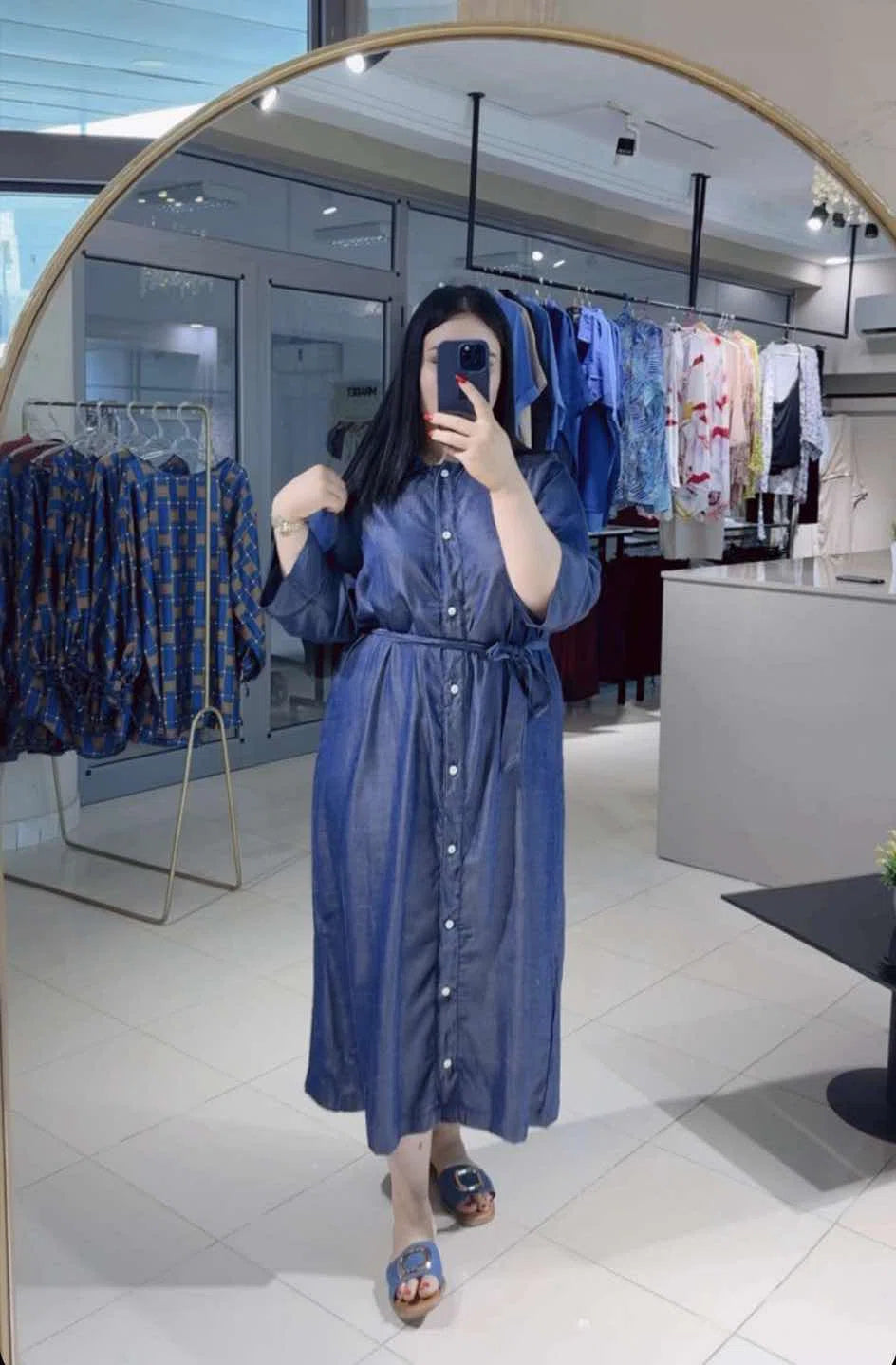 Robe en Tencel Demi-manche