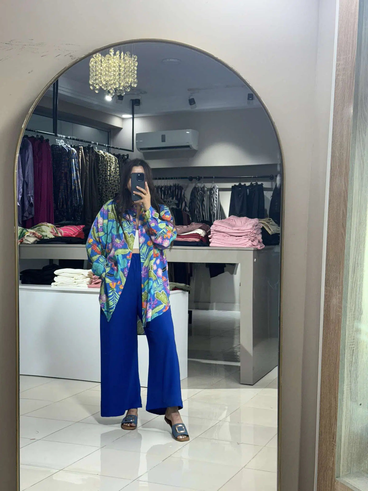 Pantalon Large en Crêpe de Soie