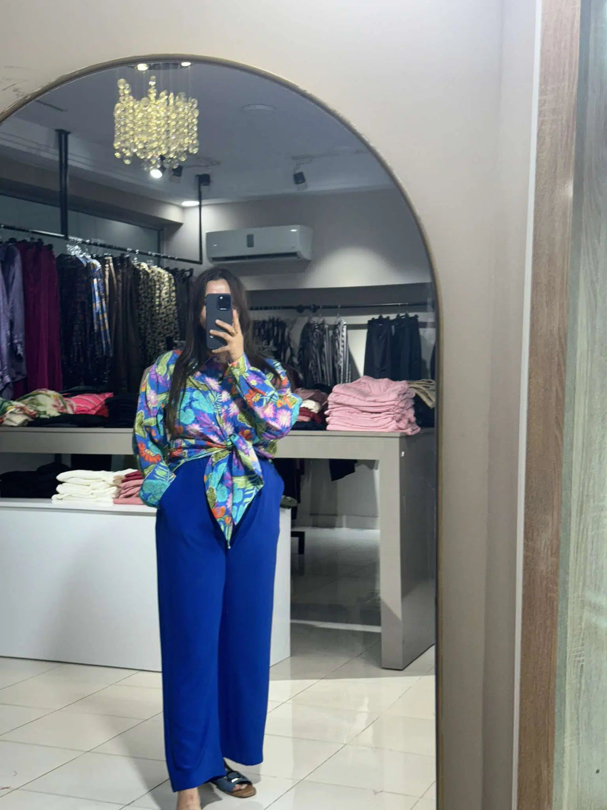 Pantalon Large en Crêpe de Soie
