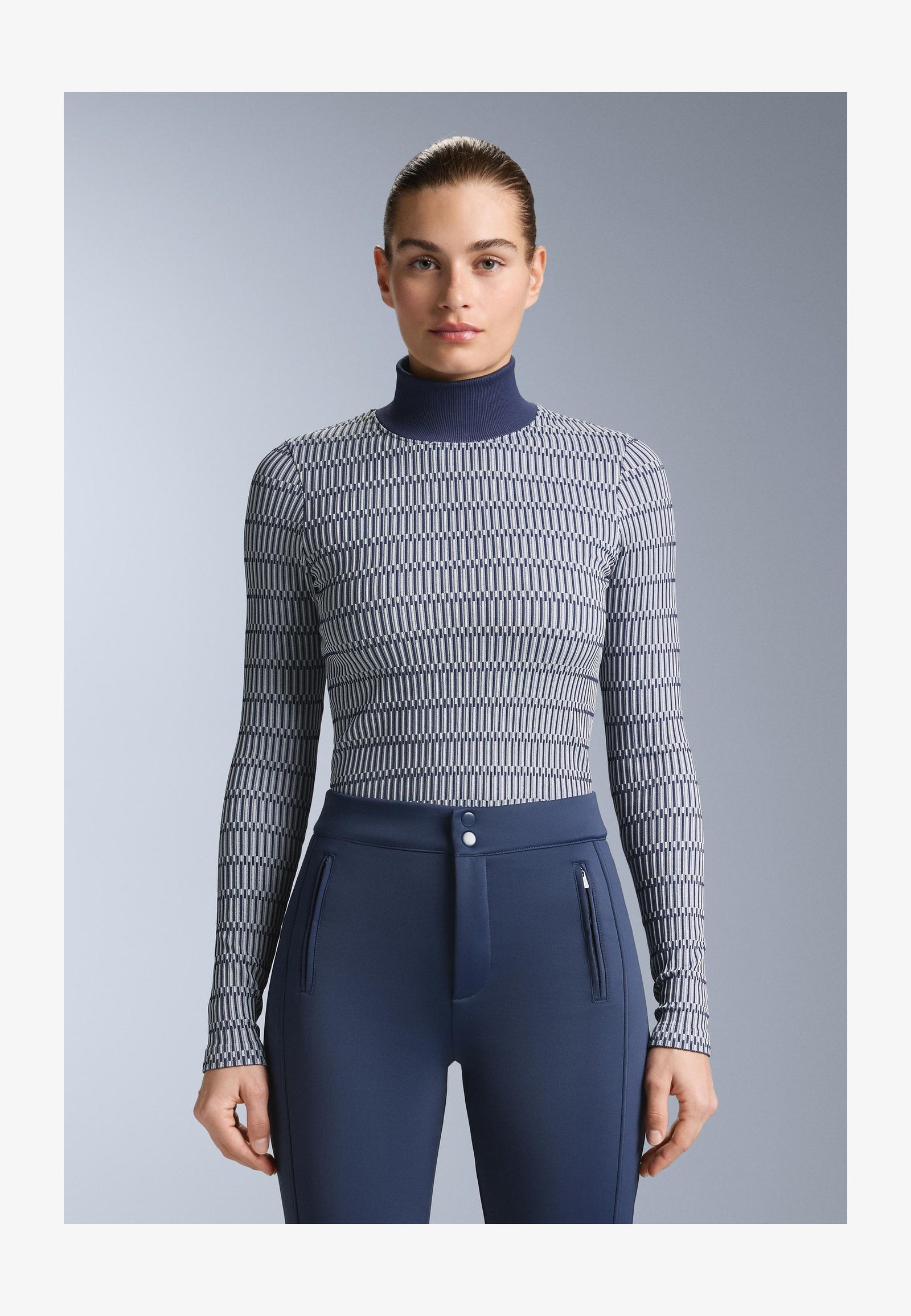 GEOMETRIC SEAMLESS THERMAL BASE LAYER - Caraco - royal blue