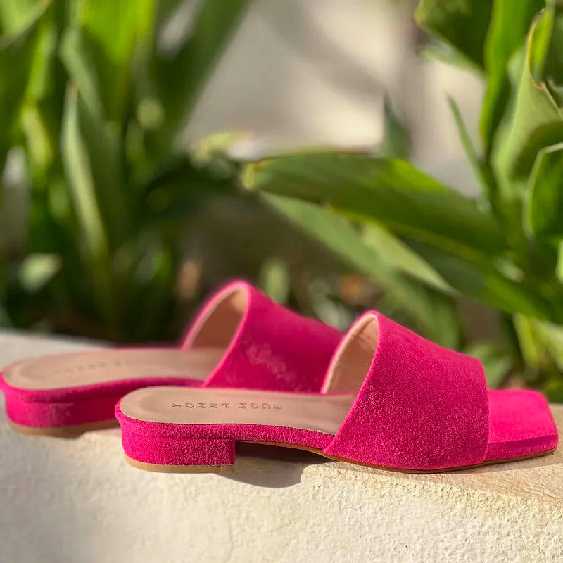 Mules en Daim Fuchsia Vibrant - L'Éclat de l'Été F3