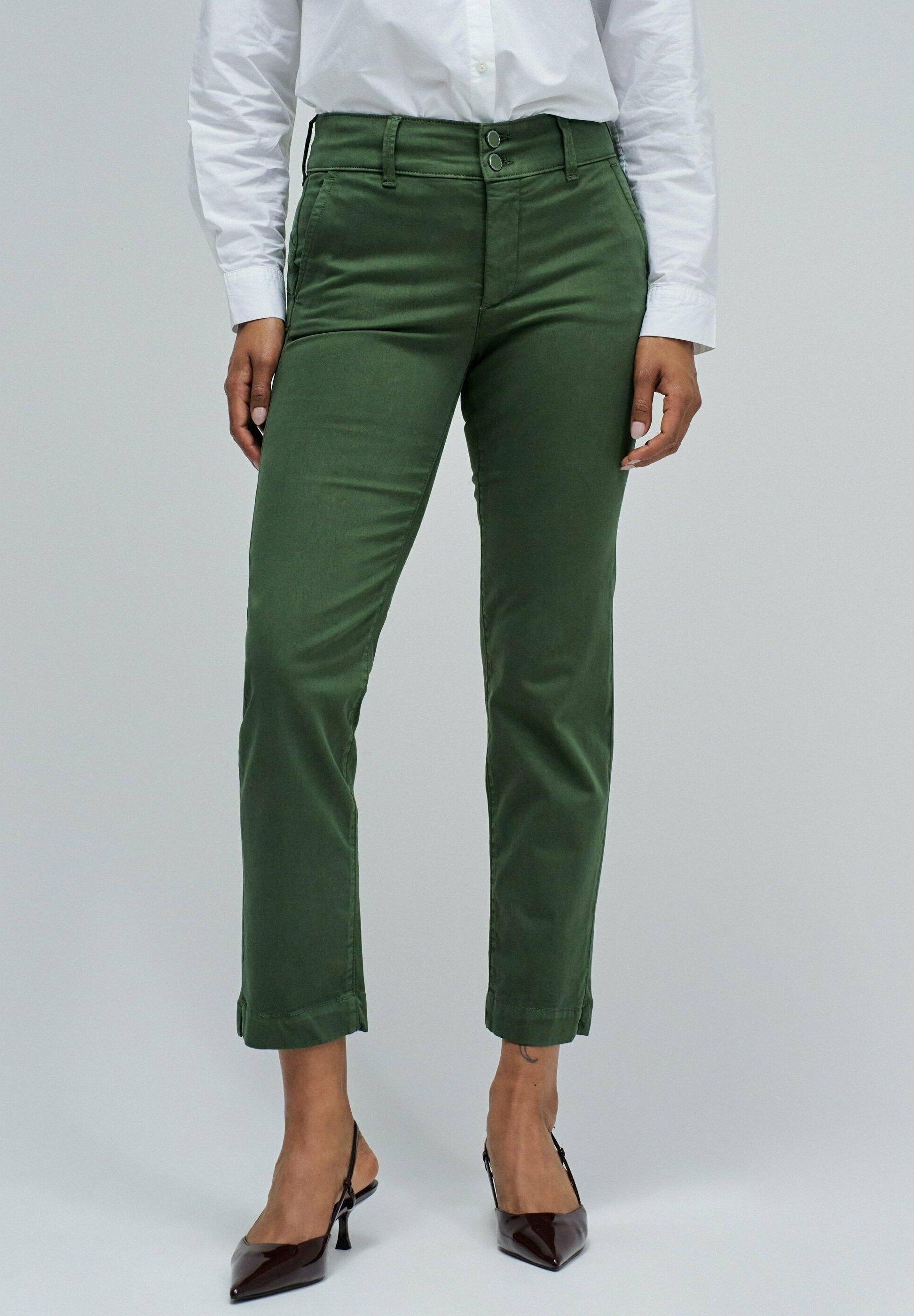 SECRET PUSH IN CROPPED - Chino - grün