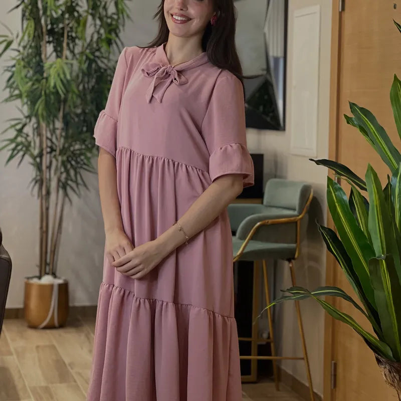 Robe Yasmine Rose Poudré
