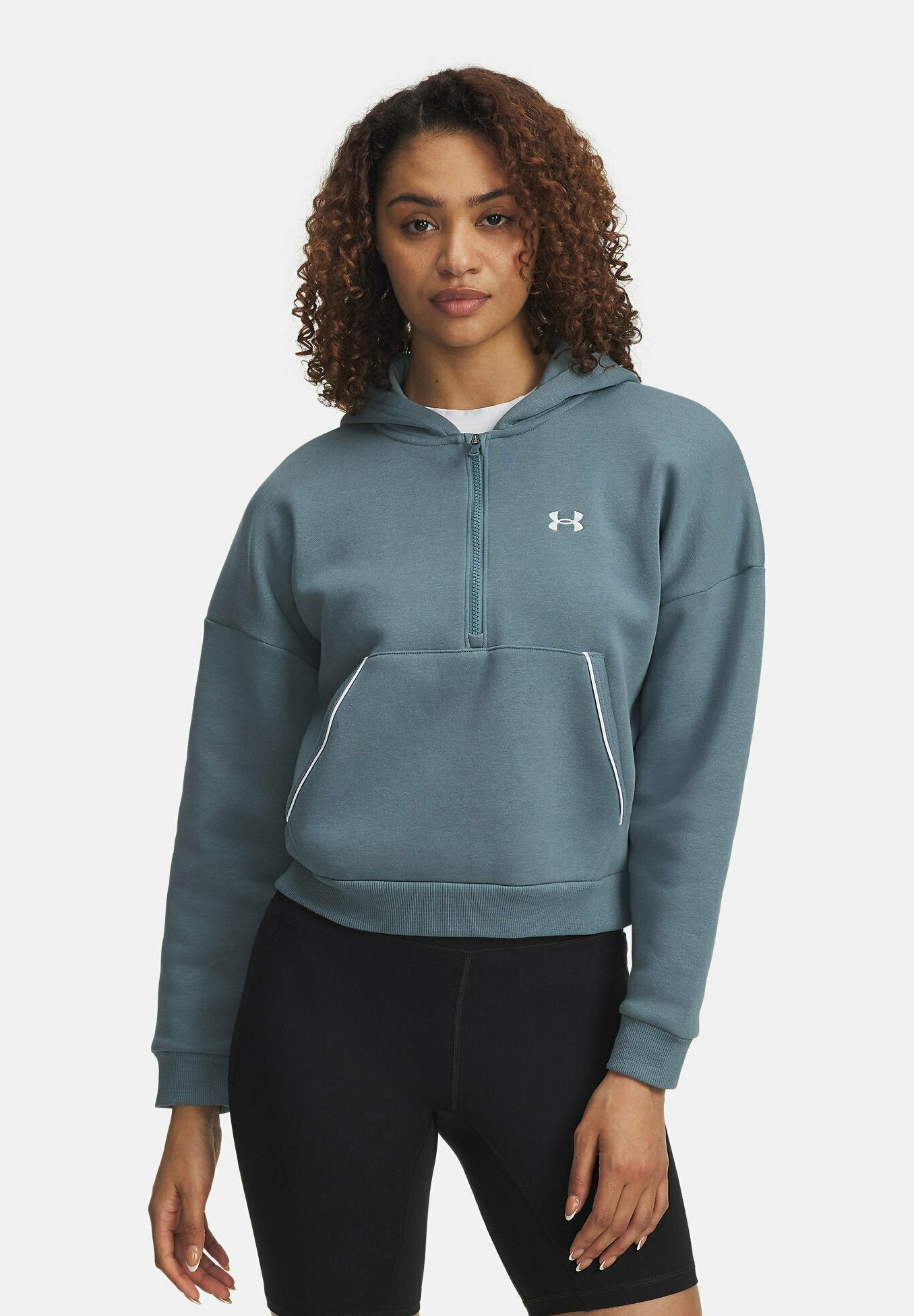 RIVAL FLEECE PIPED - Sweat à capuche - jasper blue