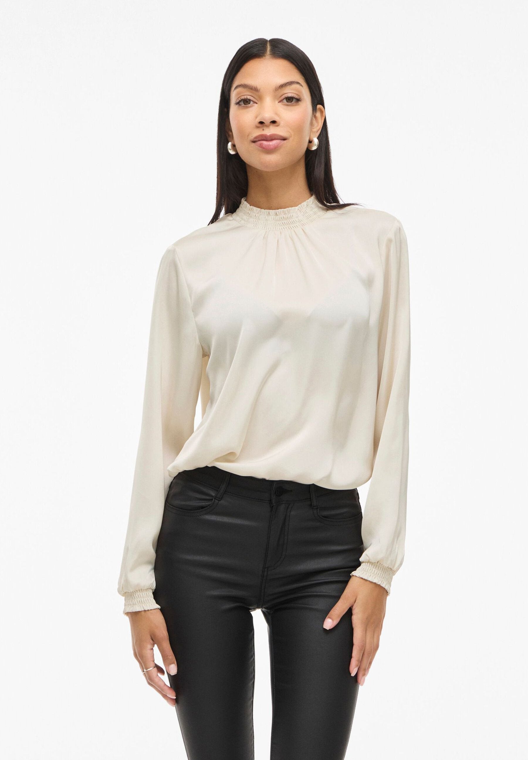 MIT LANGEN ÄRMELN VISOFIE - Blouse - birch