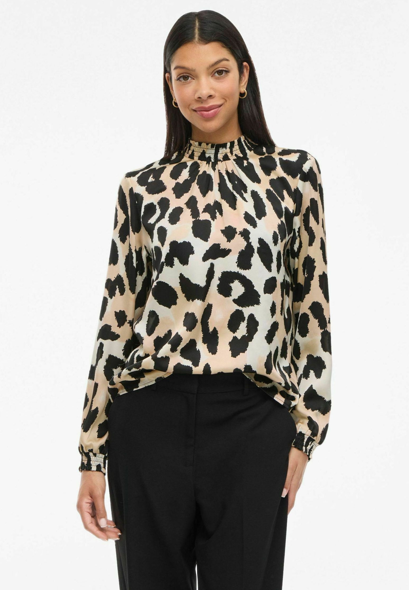 MIT LANGEN ÄRMELN VISOFIE - Blouse - black