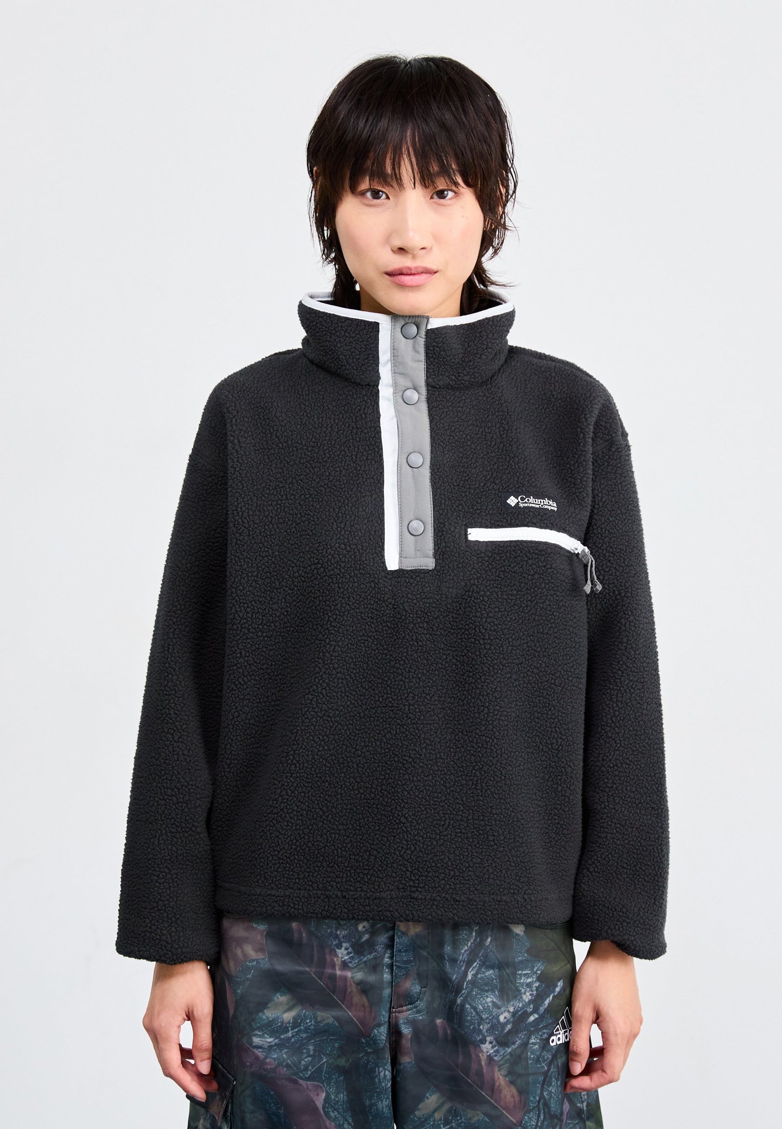 HELVETIA™ II CROPPED HALF SNAP - Sweat polaire - black