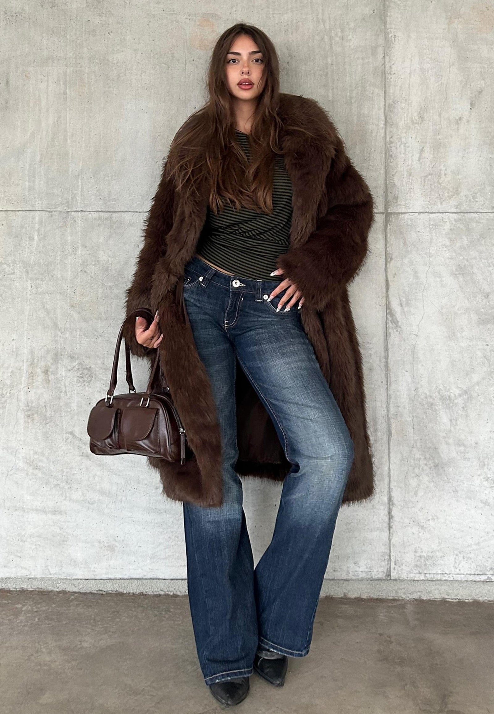 LONG - Manteau d'hiver - dark brown