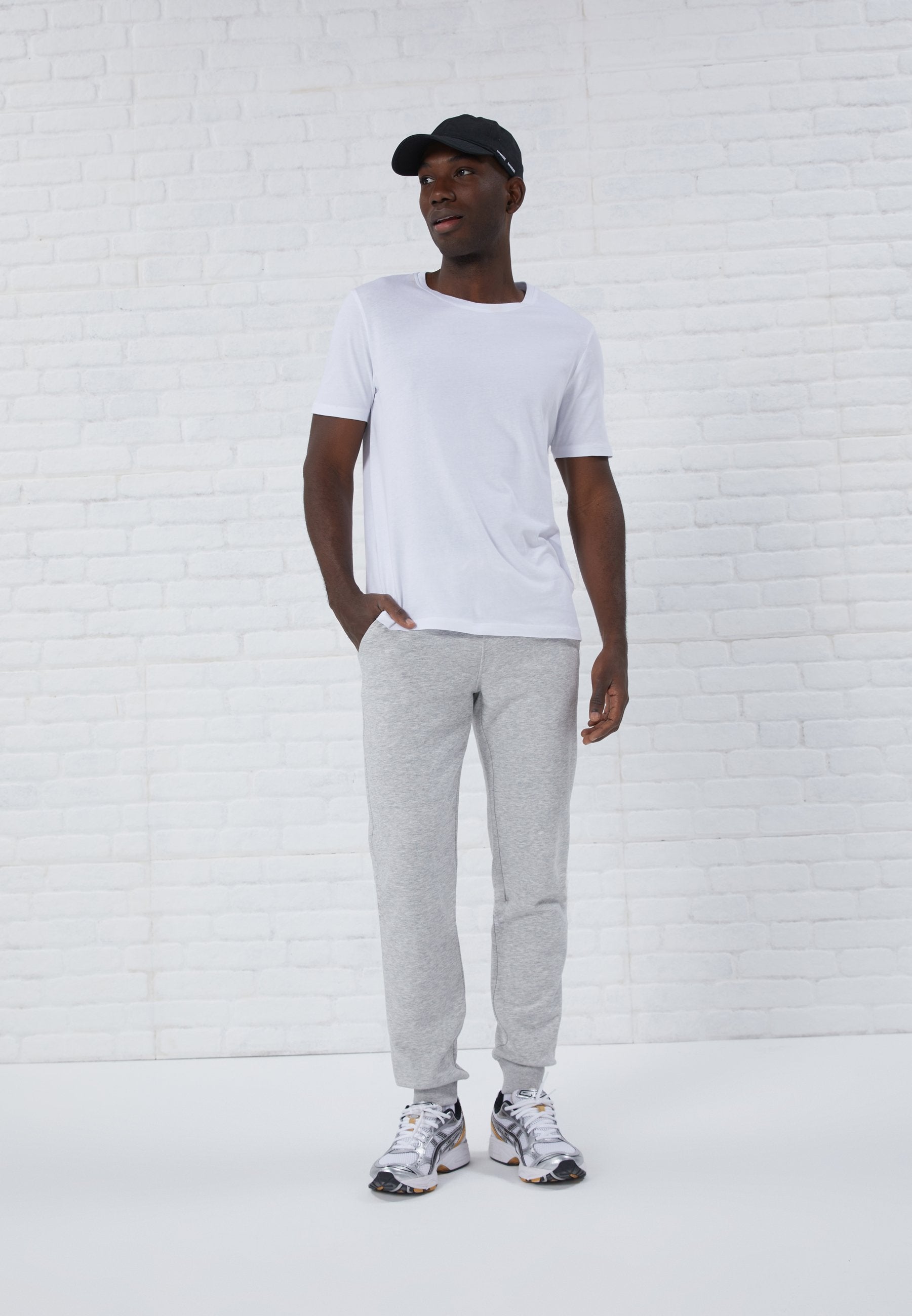 3 PACK - Pantalon de survêtement - mottled light grey/mottled dark blue/black