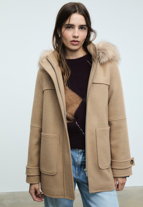 WITH HOOD - Manteau classique - brown