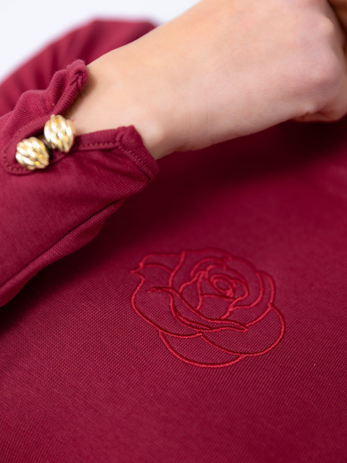 Pull long en coton brodé Iris