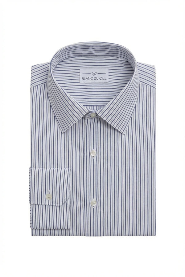 CHEMISE-HOMME-LECHAPPEE-RAYEE-BLEUE-MARINE