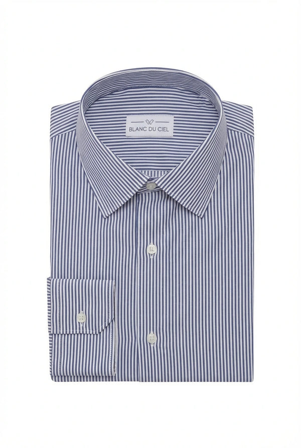 CHEMISE-HOMME-LECHAPPEE-RAYEE-BLEUE-NUIT