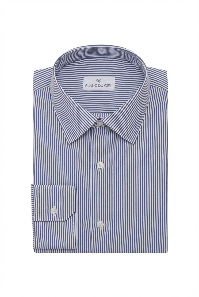 CHEMISE-HOMME-LECHAPPEE-RAYEE-BLEUE-NUIT