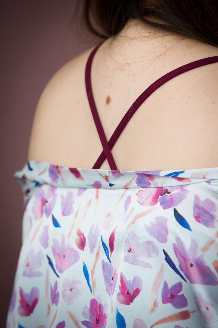 Pyjama avec Kimono Fleuri en Satin