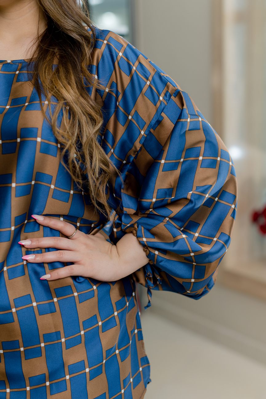 Chemise en Satin à Carreaux