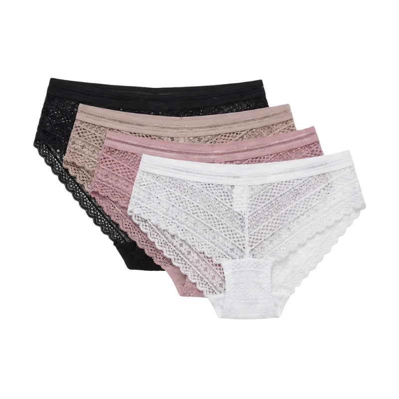 Pack 4 slips Femme dentelle S 8