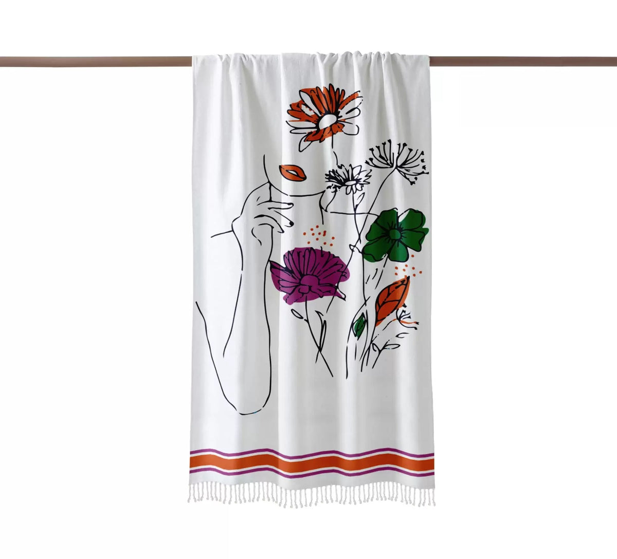 Fouta Flowers Colors