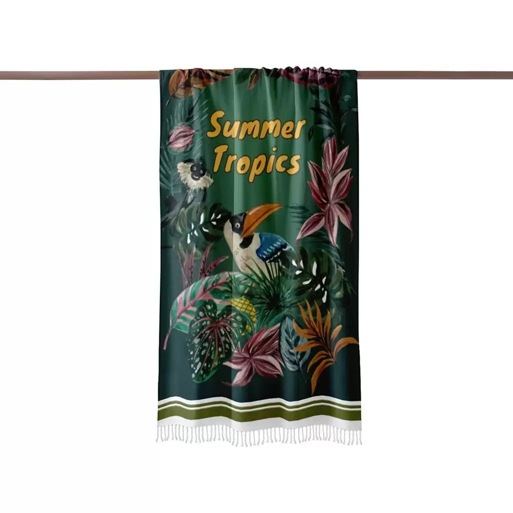 Fouta Tropical Leaves