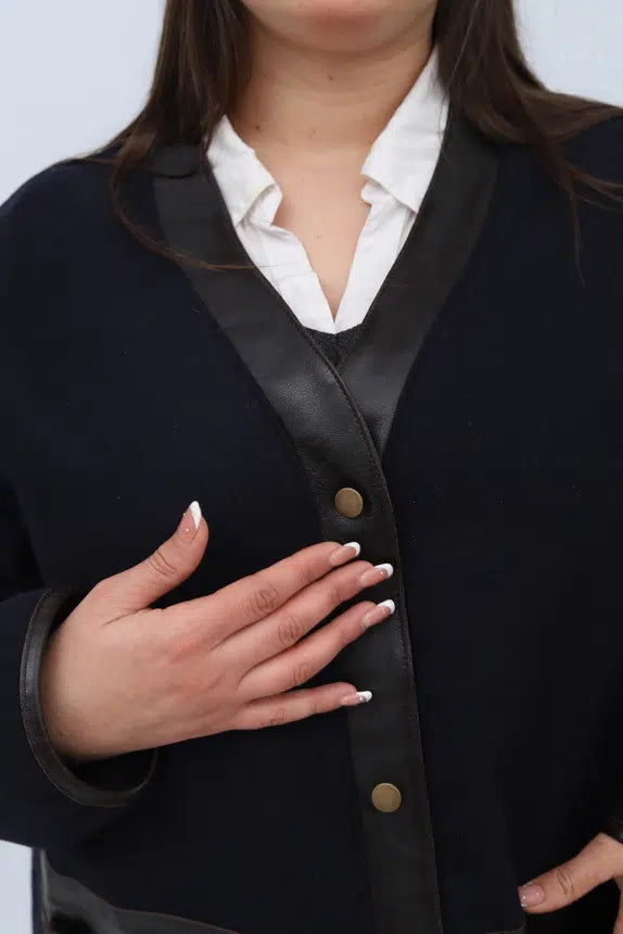 Manteau en Cachemire à la Texture du Cuir
