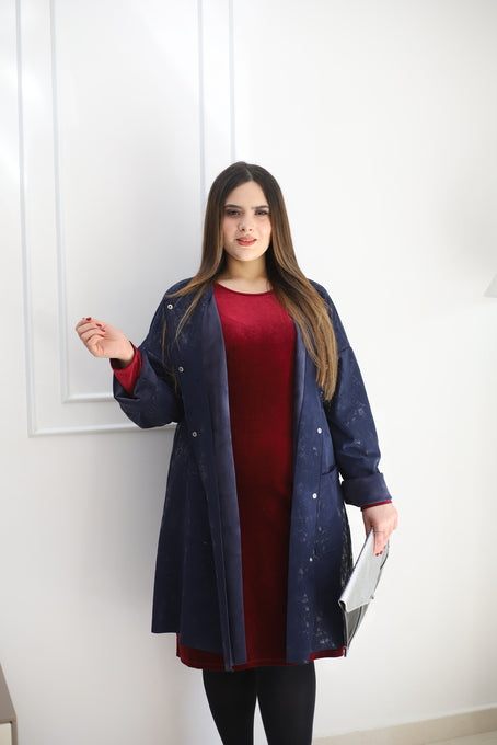 Trench en Sky Velour Bleu