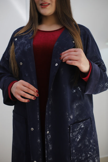 Trench en Sky Velour Bleu