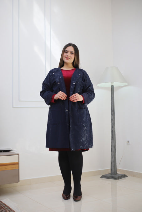 Trench en Sky Velour Bleu