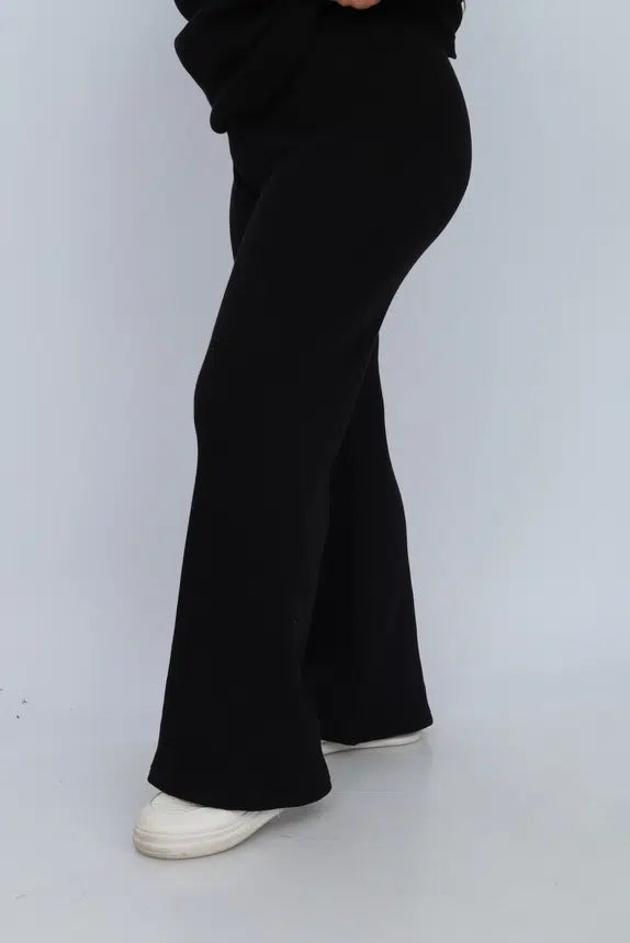 Ensemble en coton nid d'abeille en Noir