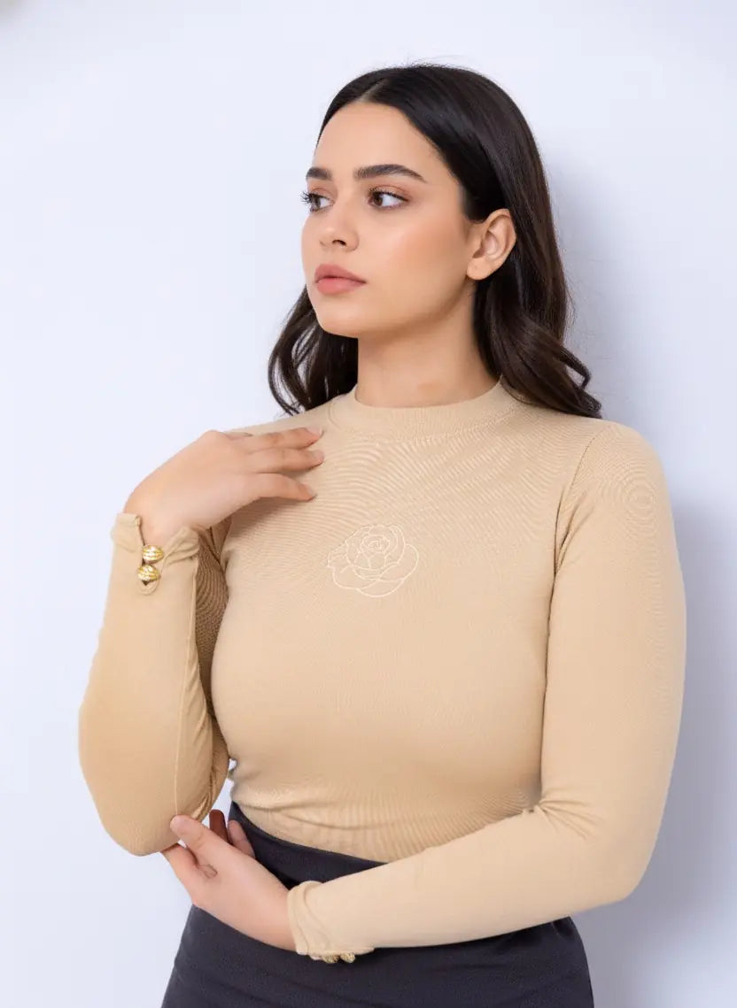 Pull Long en Coton Brodé Iris
