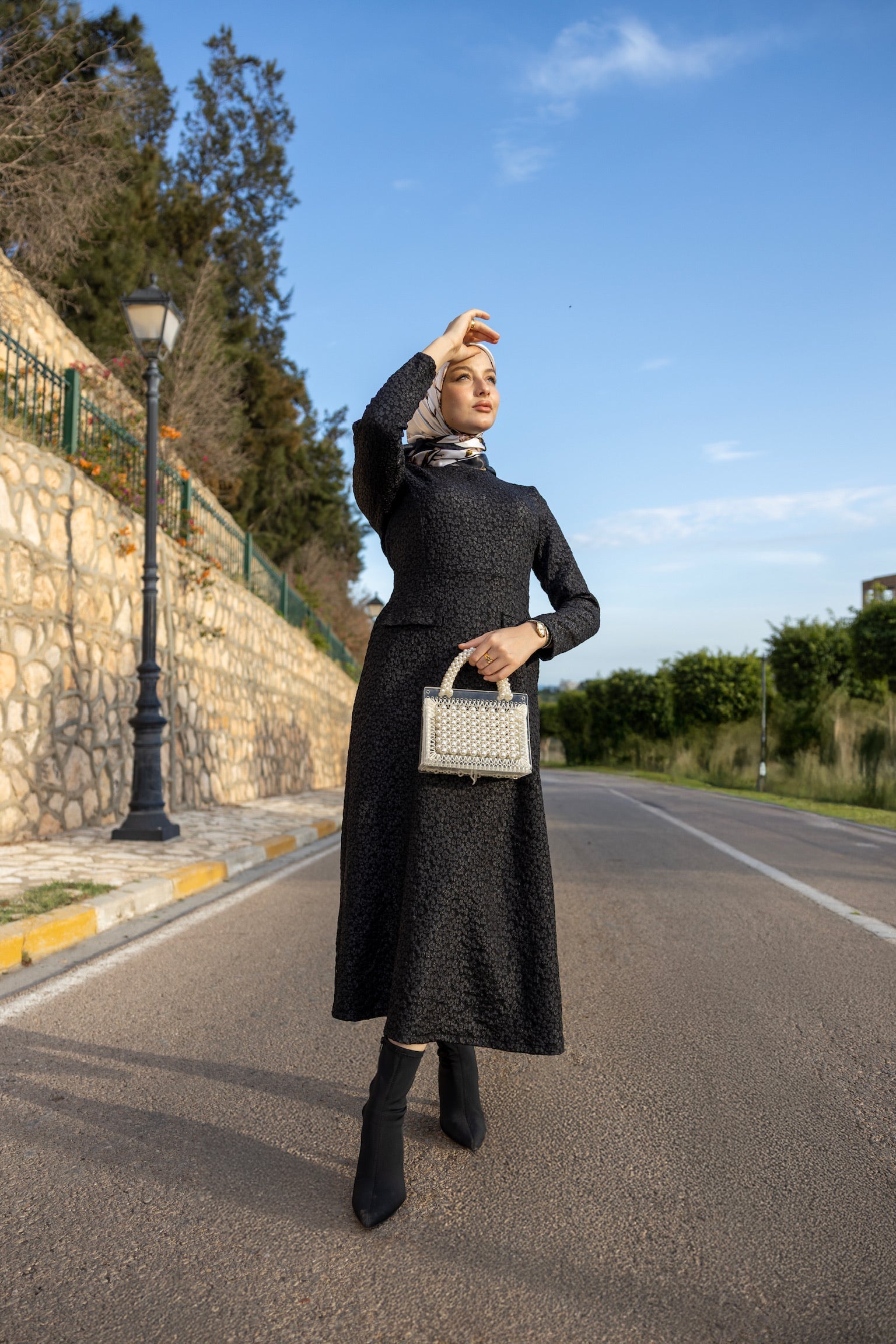 black maxi dress