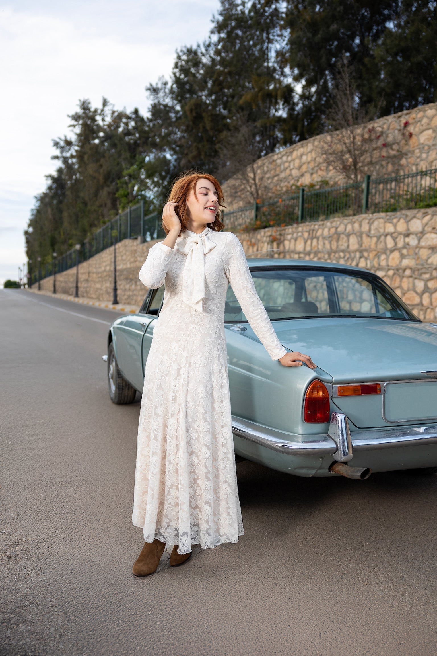 Lace white dress