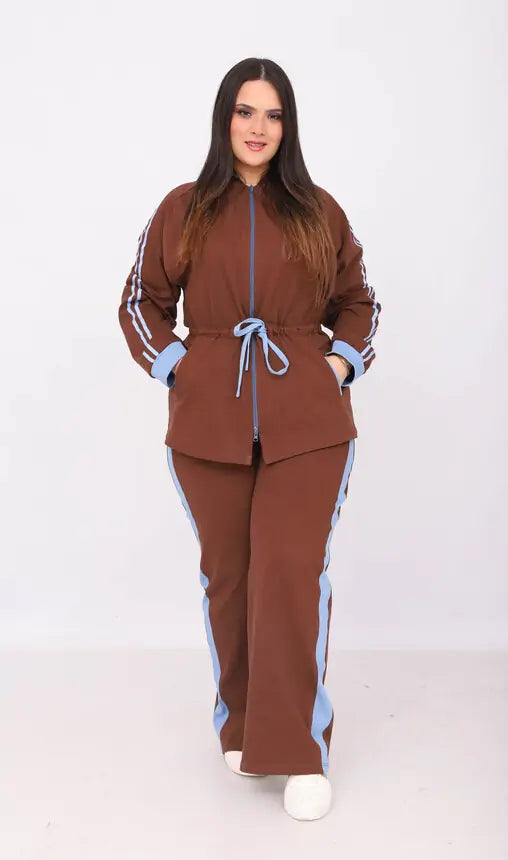 Ensemble Jogging à Capuche en Jersey de Coton