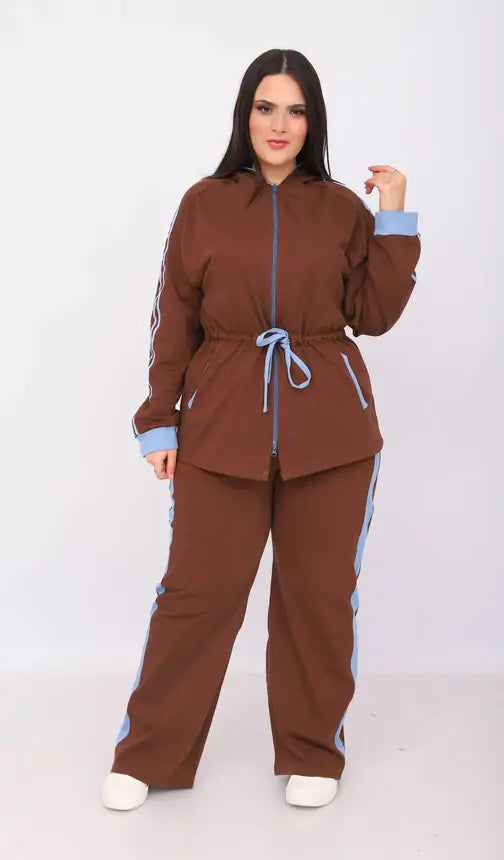 Ensemble Jogging à Capuche en Jersey de Coton