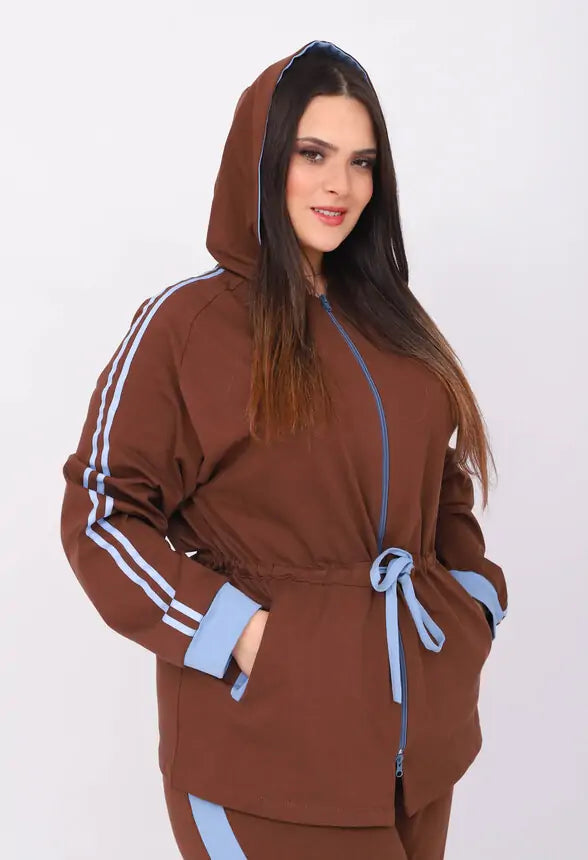 Ensemble Jogging à Capuche en Jersey de Coton