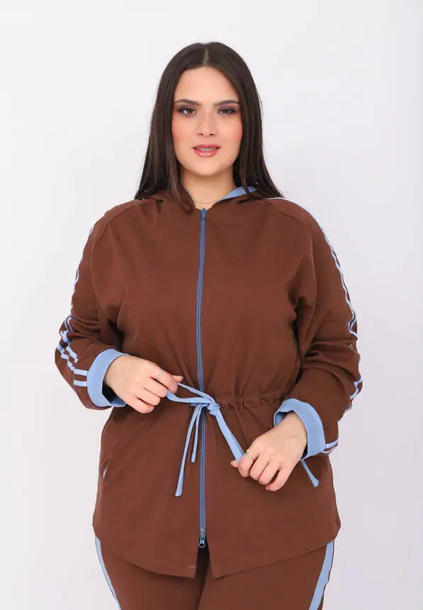 Ensemble Jogging à Capuche en Jersey de Coton