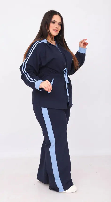 Ensemble Jogging à Capuche en Jersey de Coton