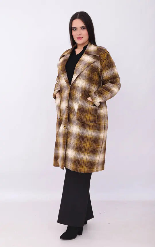 Trench-coat Cachemire à Carreaux