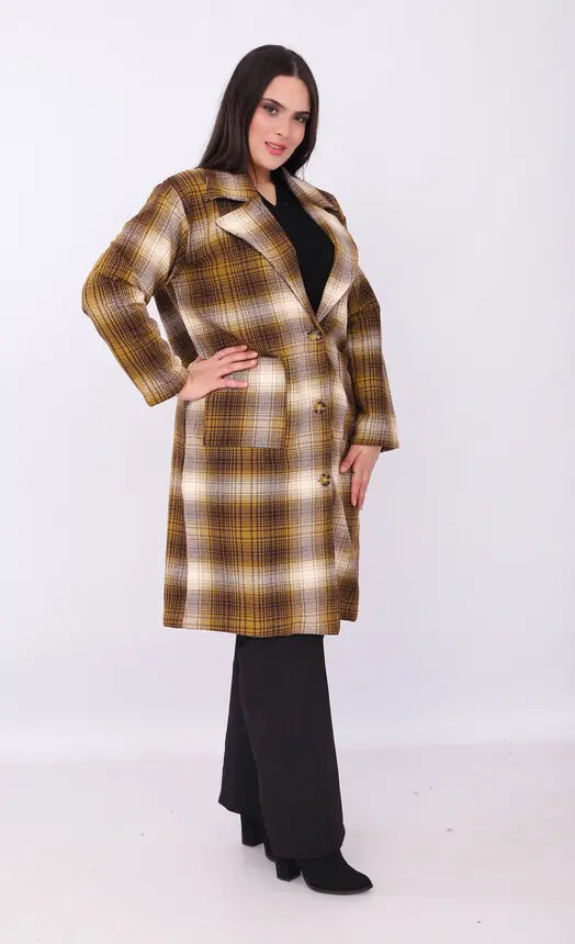 Trench-coat Cachemire à Carreaux