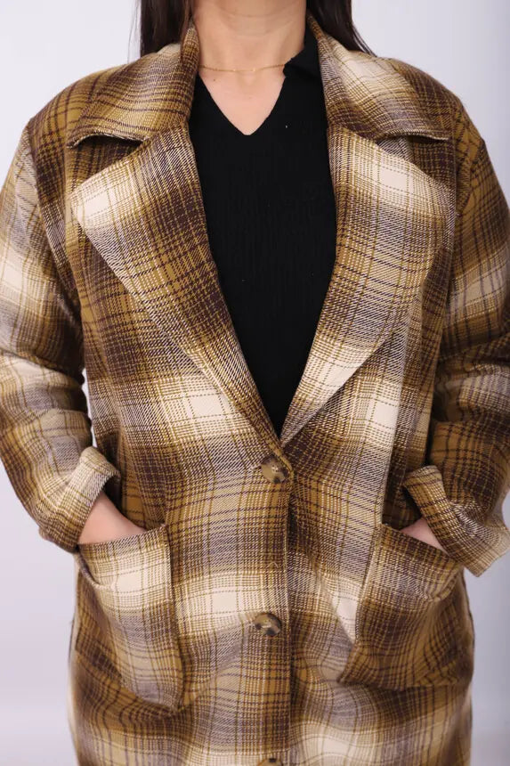 Trench-coat Cachemire à Carreaux