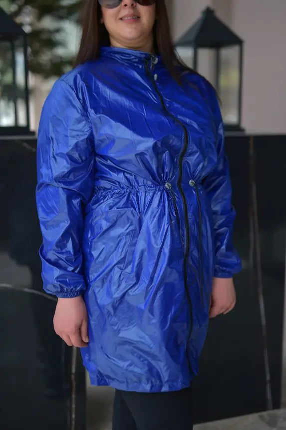 Veste Imperméable Bleu Électrique
