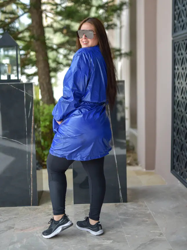 Veste Imperméable Bleu Électrique